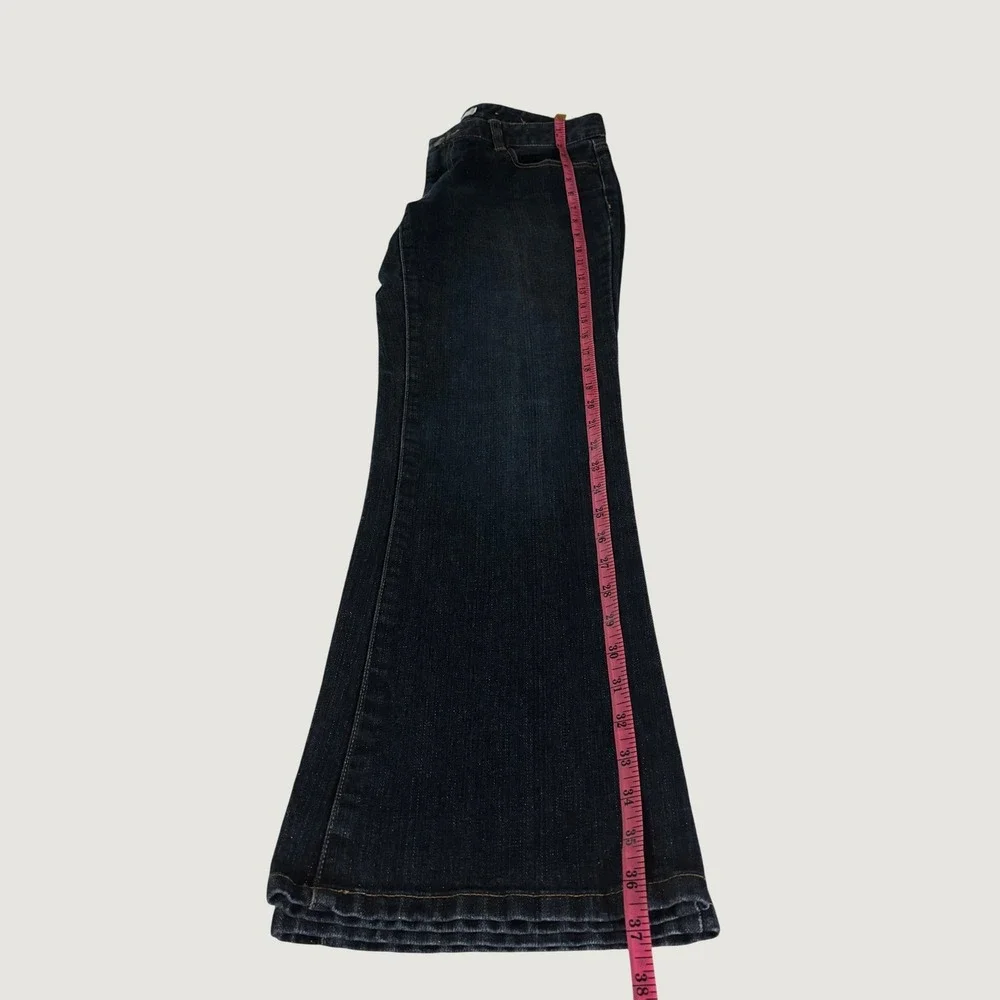 Michael Kors Womens Sparkle Shimmer Flare Jeans Dark Wash Blue Size 6P